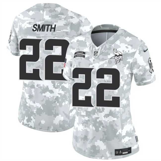 Women%27s Minnesota Vikings #22 Harrison Smith 2024 F.U.S.E Arctic Camo Salute To Service Limited Stitched Jersey Dzhi